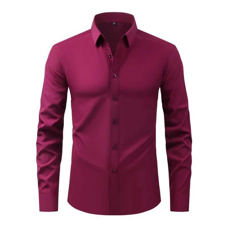 Business Casual Solid Color Shirts for Men Clothing Fashion Long Sleeve Comfortable Tops BlousesXJ250804