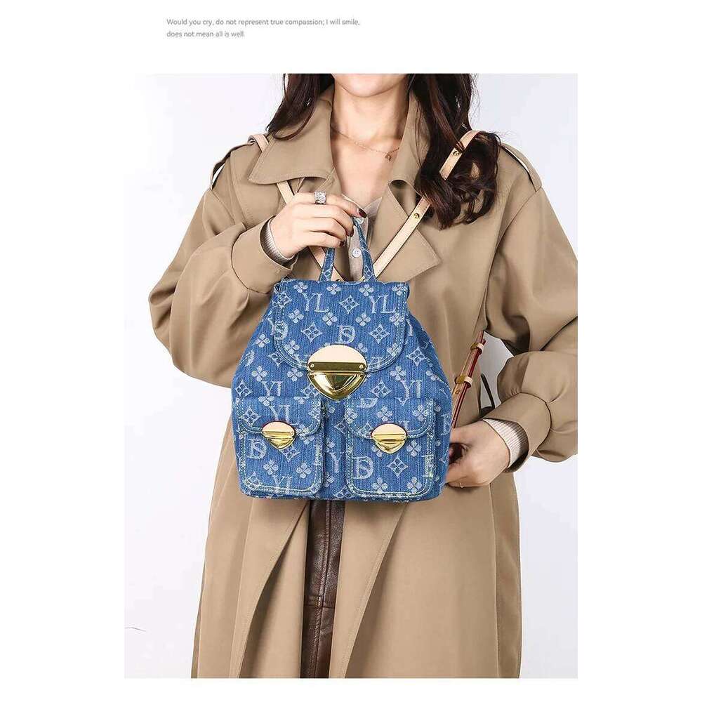 Hot Selling Denim Backpack Large Capacity Lightweight Adjustable Crossbody Shoulder Bag For Women Travel Commute Essentials Designer Bags