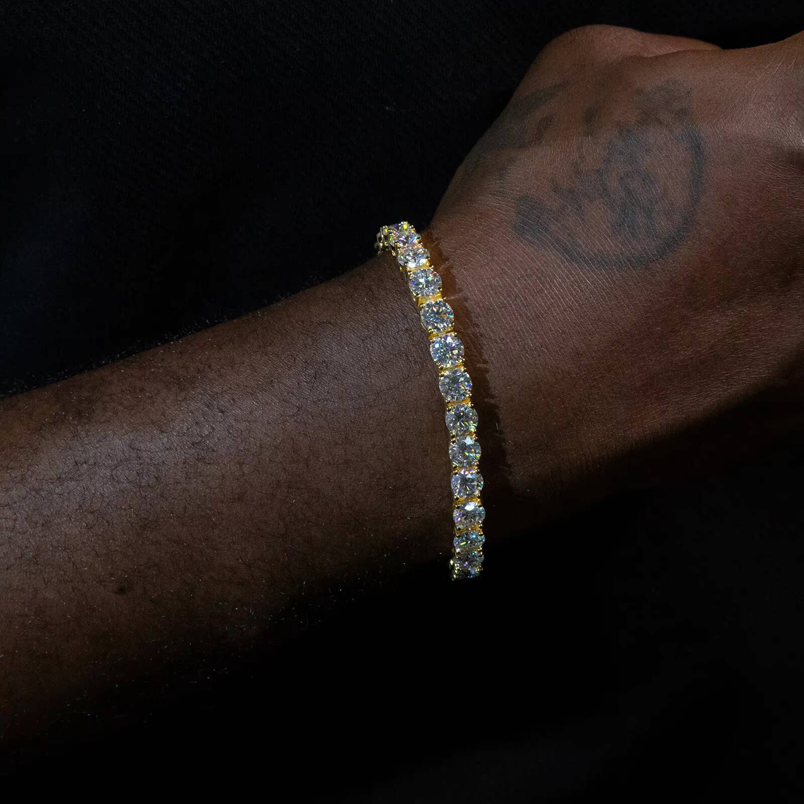 SICGEM Customized Sterling Sier Tennis Bracelet VVS Moissanite Dia Pearl Main Platinum Link Trendy Men's Gifts