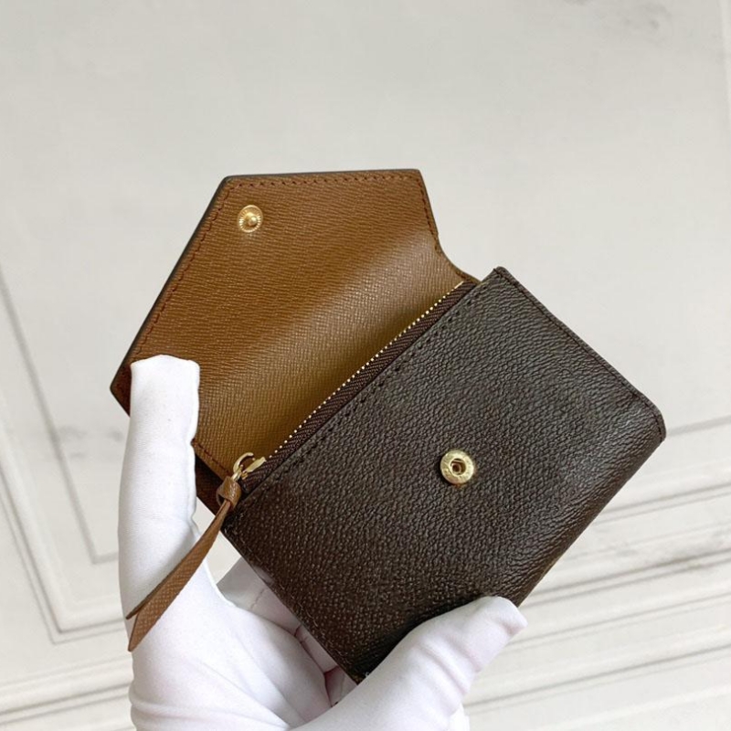 luxury Designer Women Men Wallet Leather Single Zipper Ladies Long Purse Classic Check Flowers Wallet without Box