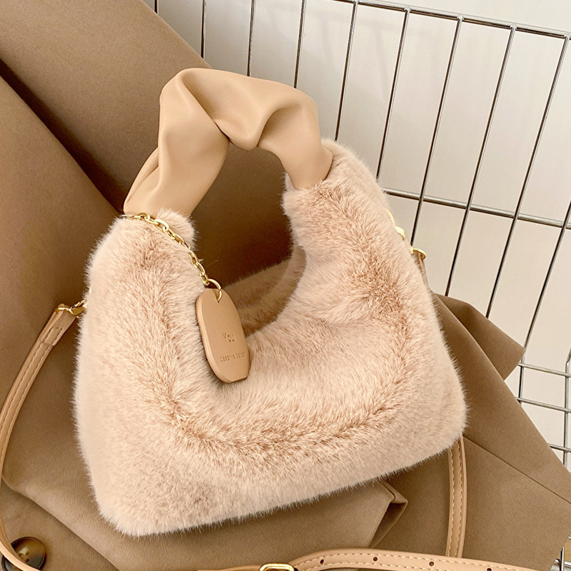 Luxury Brand Designer Bag Internet Celebrity Trendy Fairy Plush Bag 2023 New Autumn Handbag Cute Plush Women's Bag Single Shoulder Crossbody Bag