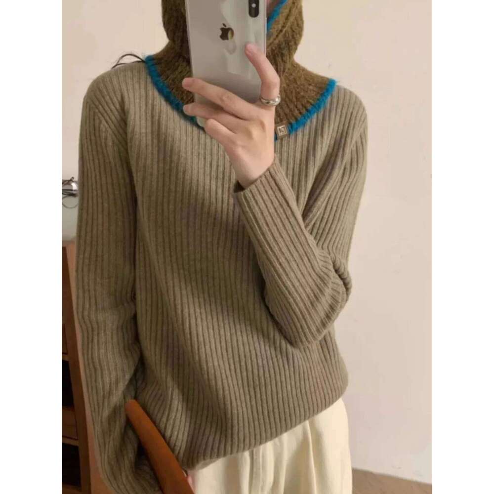 Autumn And Winter Turtleneck 100 Pure Cashmere Women's Lazy Loose Pullover Sweater Knitted Wool Base Shirt 20250809