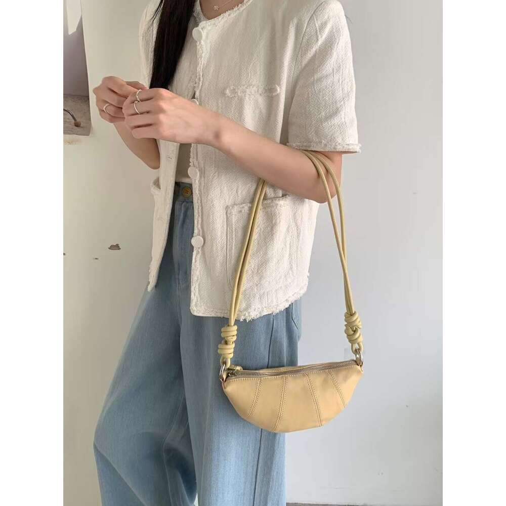 New Fashion Dumpling Single Shoulder Crossbody Sheepskin Horn Bag Niche Summer Women's Genuine Leather Handbag designer bag B5
