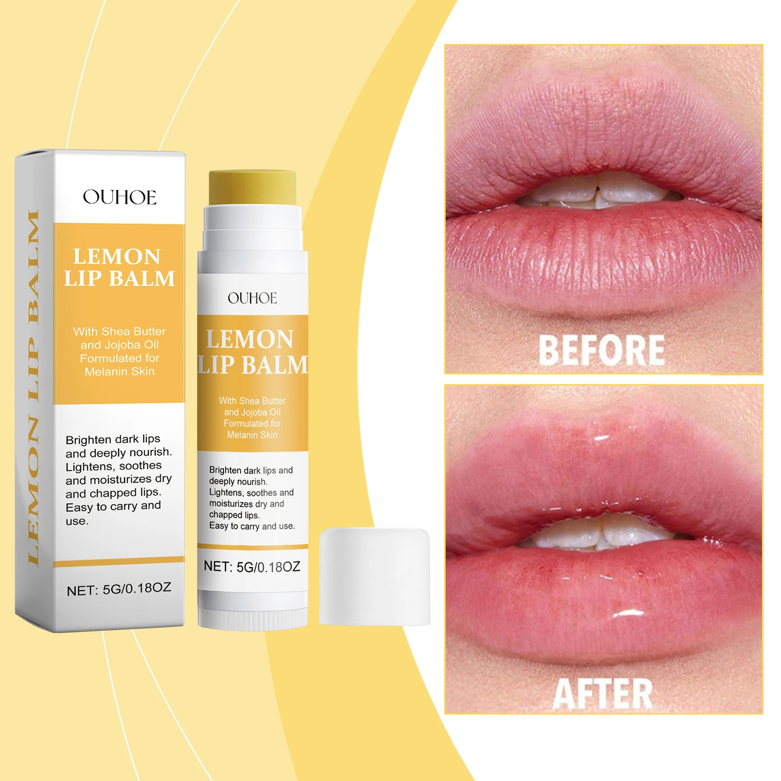 Ginger Lemon Lip Balm Mask Gloss Oil Exfoliating Clean Turmeric Dark Melanin Improve Dullness r Lip Balm Care 250813