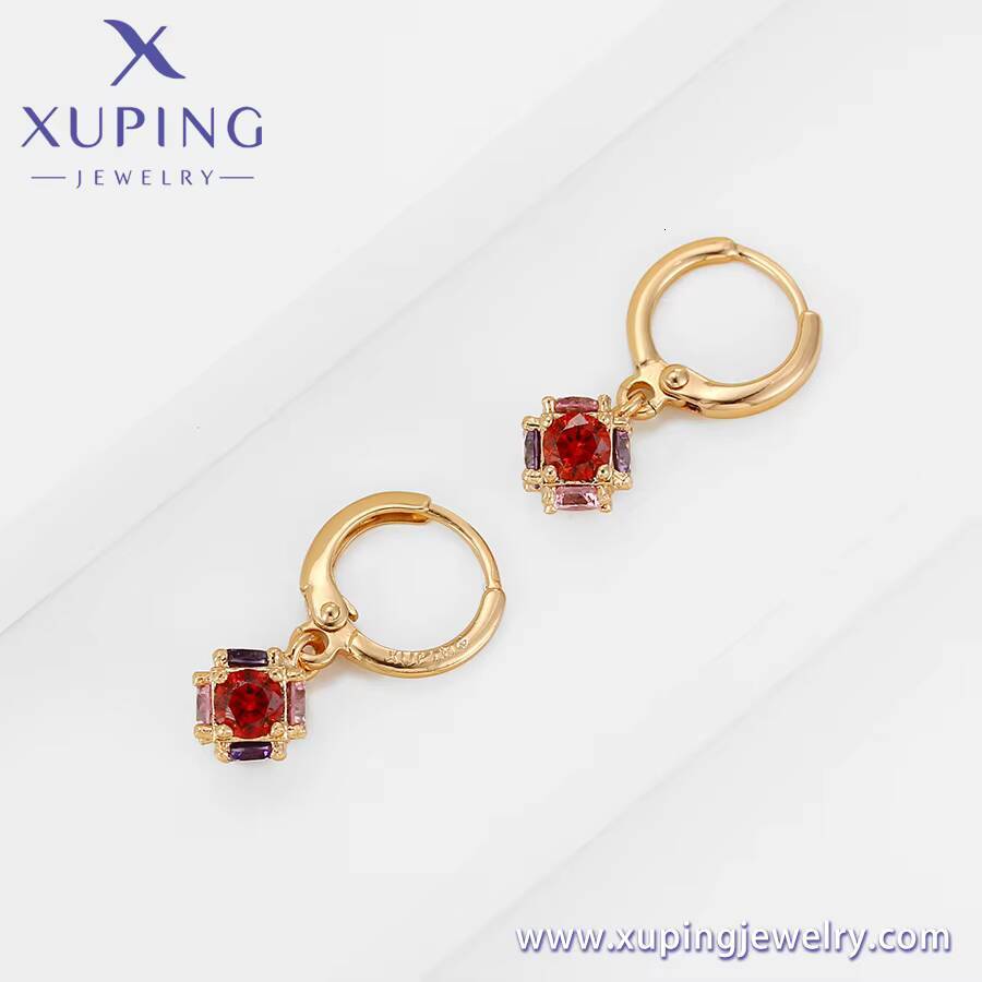 90072 Xu Ping Large Diameter Crystal Hoop Earrings, Gold-Plated Fashion Women's Earrings