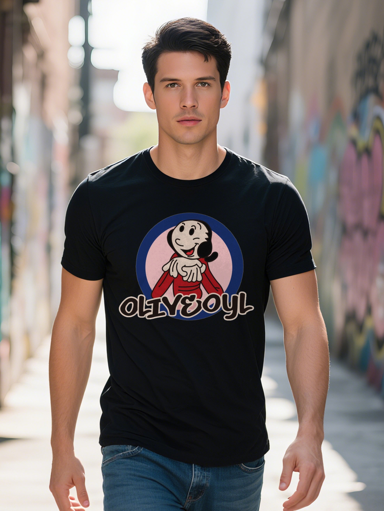 S Casual Round Neck T-Shirt Featuring Popeye Print a Great Gift for Men 73466