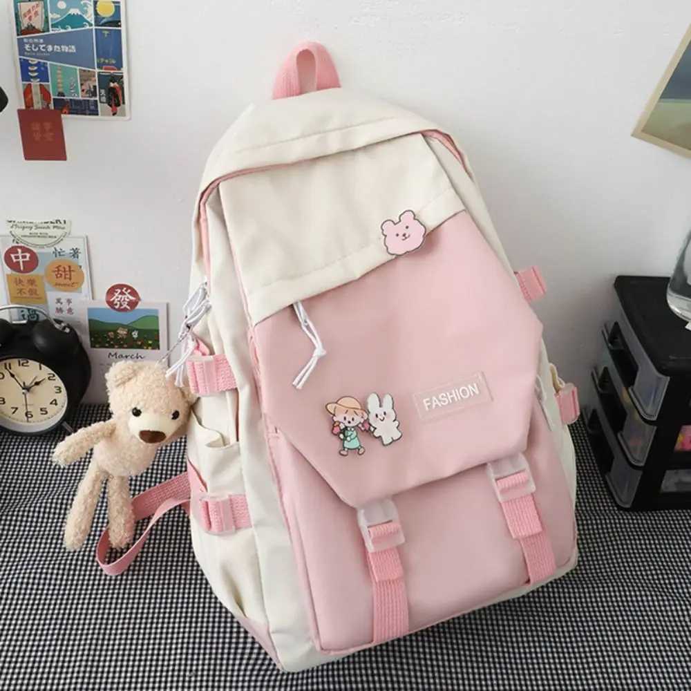 Large Capacity INS Style Book Bag Multifunctional Waterproof Backpack Simple Nylon School Bag School Backpack Travel Backpack XJ250814