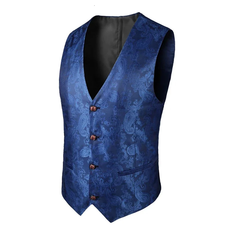 2025 Highend Vneck Jacquard Black Vest for Men White Sleeveless Waistcoat Silver Billiards Uniform male Magician Vests 250805