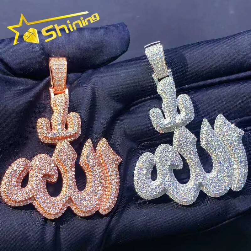 Iced Out Moissanite Hip Hop Jewelry Sterling Silver 925 Pass Diamond Tester Full Diamond Moissanite Pendant for Men