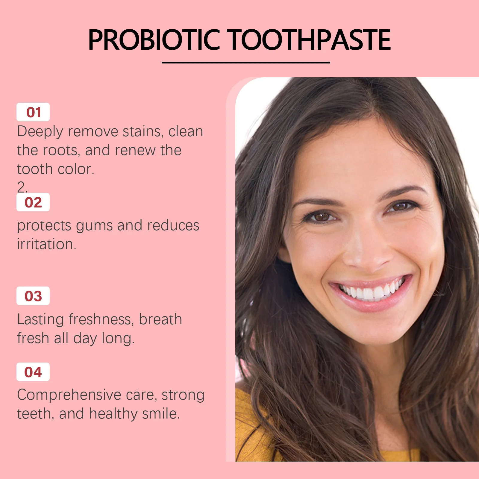 Probiotic Mint Toothpaste Sp8 Fresh Breath Plaque Stain Keep Brighten Reduce Yellow for Smoker Teeth Oral Care Toothpaste 250813