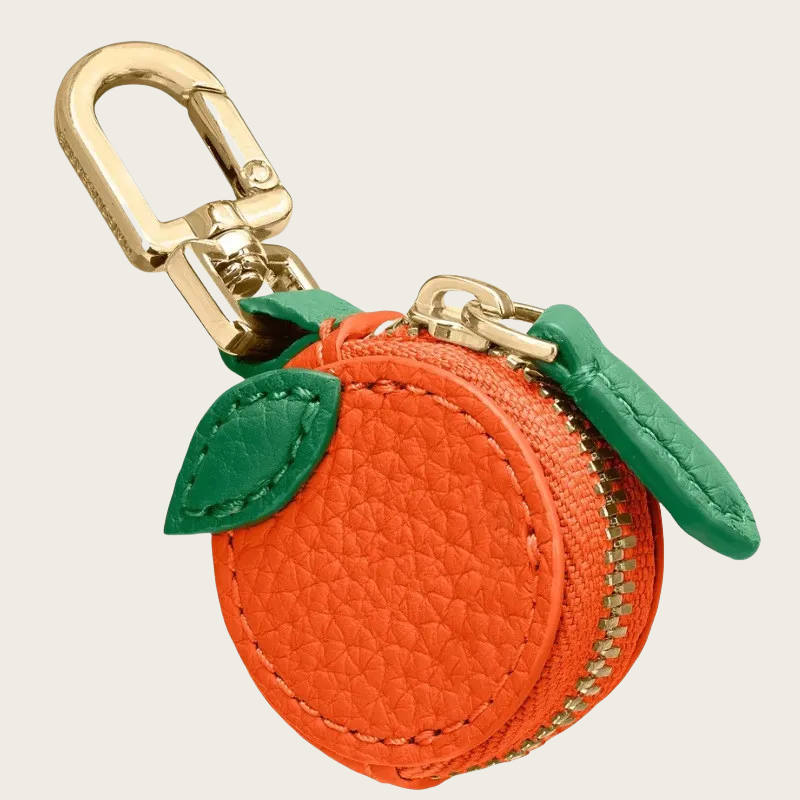 Classical chain pouch charm keychain wallet mini zipper coin purse earphone bag key ring pink strawberry peach pendant birthday gift 111