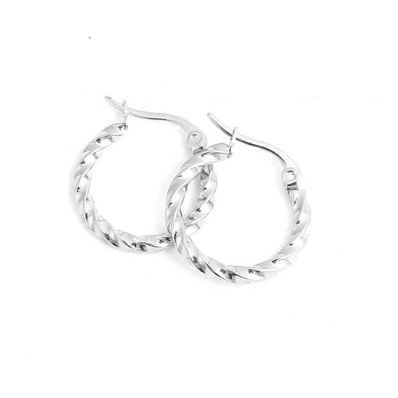 316 Stainless Steel Hoop Earrings Silver Color/Gold Color Spiral Round Fashion Women Earring Jewelry 1 Pair XJ250814