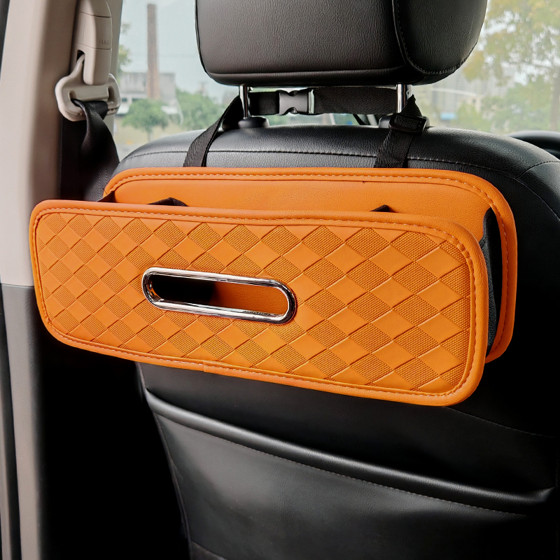 Car Organizer Car seatback storage box, multi-functional tissue box, car water cup holder, seat back storage compartment, interior decorations