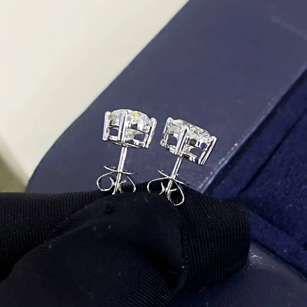 BXINY 1-4Carat Oval Cut Moissanite Stud Earrings S925 Silver GRA Certified Diamomd Ear Studs for Women Wedding Gift Fine Jewelry