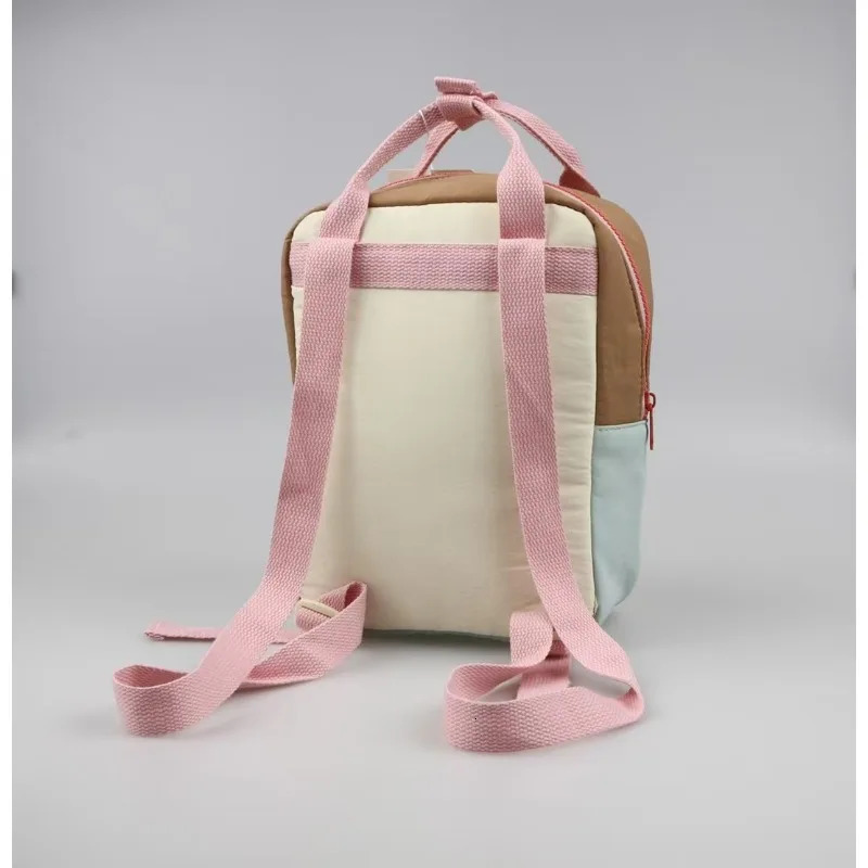 Cartoon Embroidered Kids Backpack Soft Cotton Lightweight Childrens Backpack Kids Accessories Kid Bag 250813