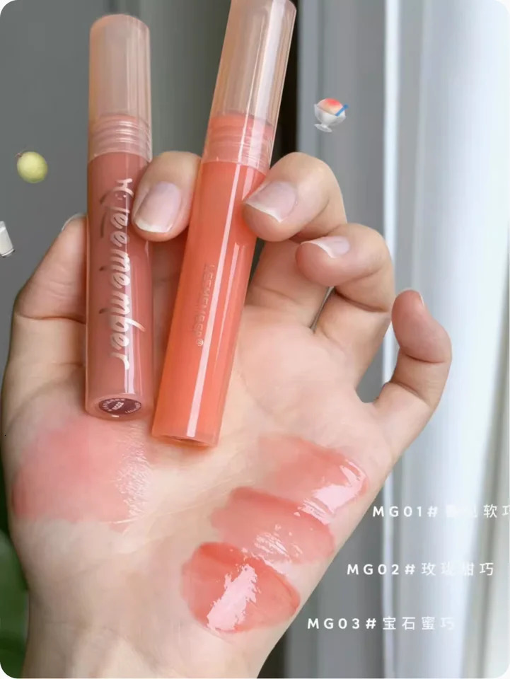 LEEMEMBER Cantaloupe Lip Gloss Series Watery Mirror Lip Glaze Tint Women Beauty Makeup Cosmetics 250812