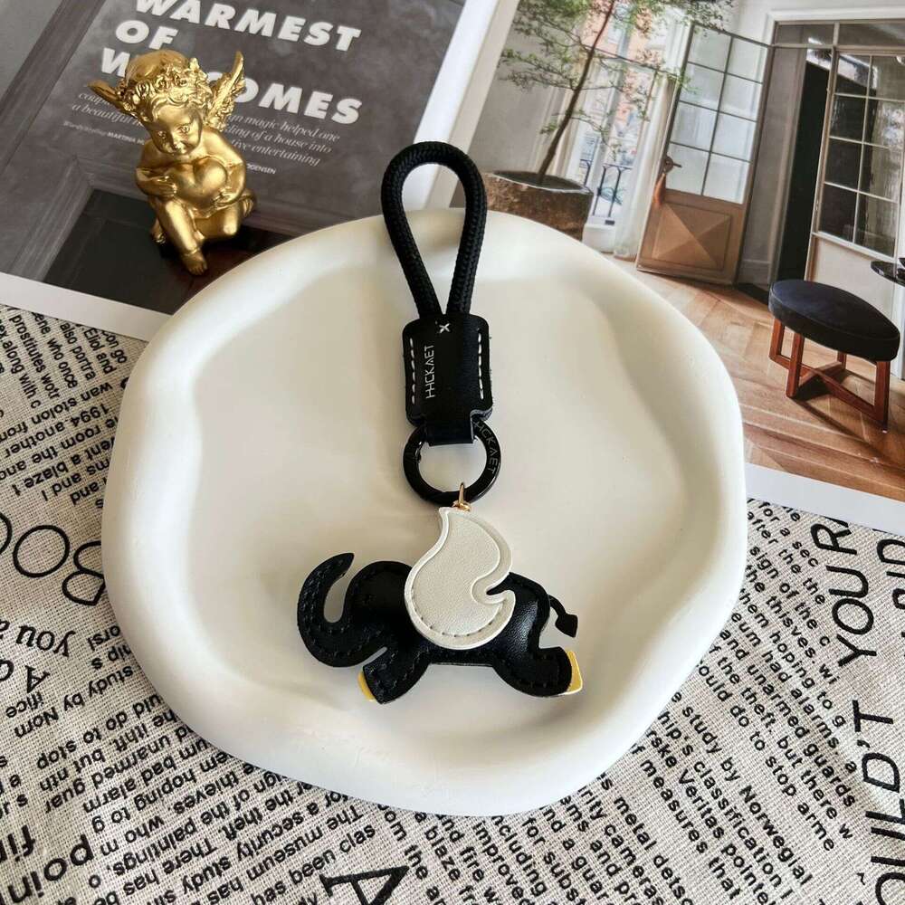 Cowhide Pendant Creative Exquisite Unisex Couple Internet Celebrity Bag Dumbo Charm Hand Strap Car Keychain