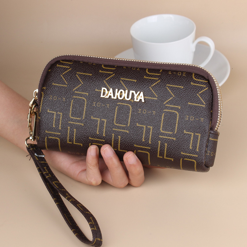 Luxury Brand Designer Bag 2025 New Korean And Japanese Style Wallet Double Zipper Old Flower Clutch Women's Long Phone Bag Fashion Coin Purse