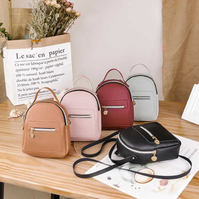 Female Backpack PU Small Teenage Girls Fashion Leisure Zipper Shoulder Bag High-capacity Women Mini School Backpack XJ250814
