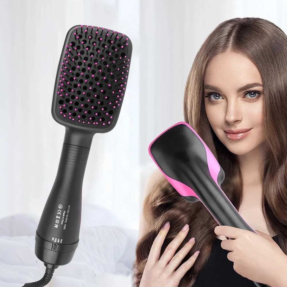 Multifunctional 2-in-1 Home Flat Comb Electric Hair Dryer Flat Comb Hair Curler W250814