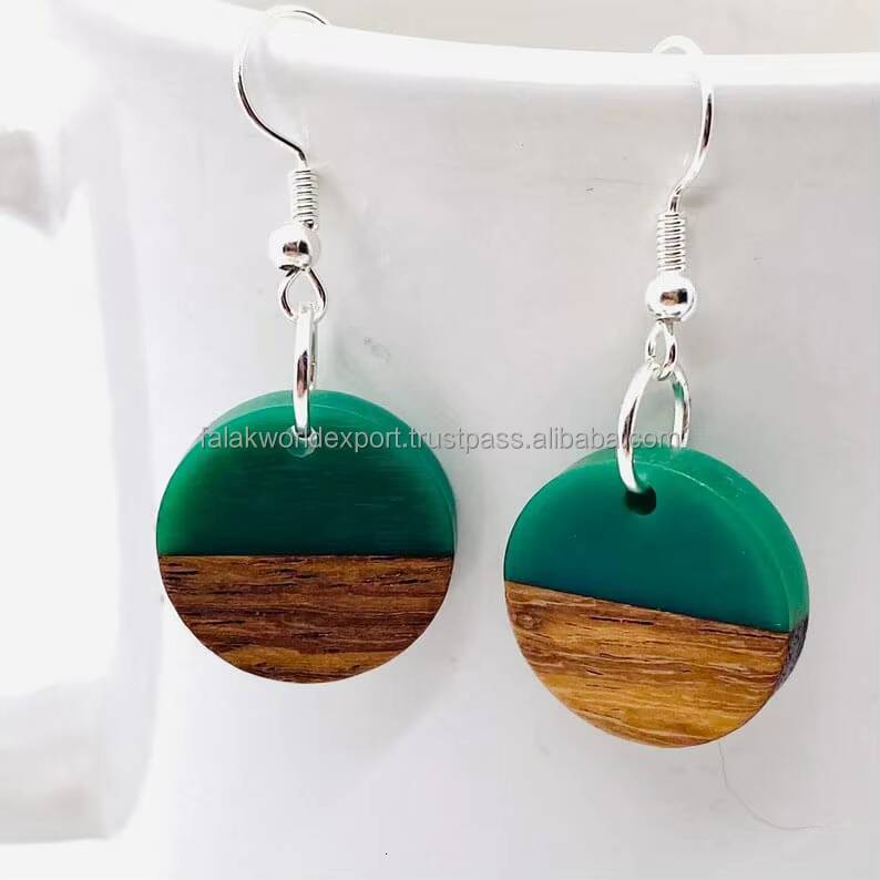 Premium Style Wood and Fashion Earrings for Women Resin Jewelry Accessories From Falak World Export