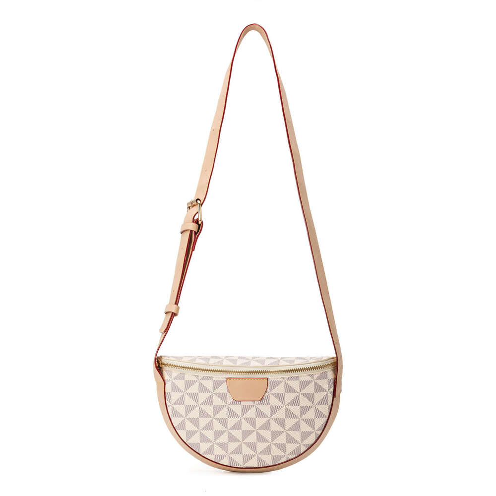 Lacel Urwebin Women's Geometric Triangle Pattern Fanny Pack Large Capacity Multi - Pocket Adjustable Strap Stylish Waist Bag for Daily Travel Spo