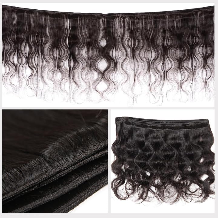 Human Hair Bundles Body Wave Bundles 10A Grade 100% Unprocessed Brazilian Virgin Hair 3 Bundles Deals Real Human Hair Extensions For Black Women Natur