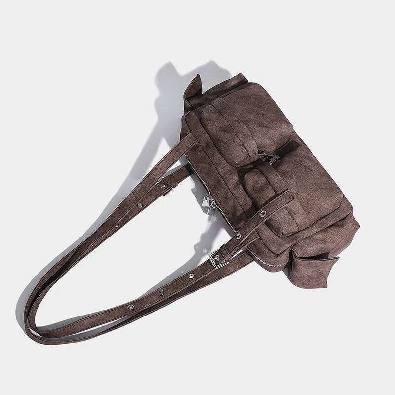 New South Korea Designer Underarm Bags for Women Handbags Purses Vintage Large Capacity Multiple Pockets Shoulder Bag