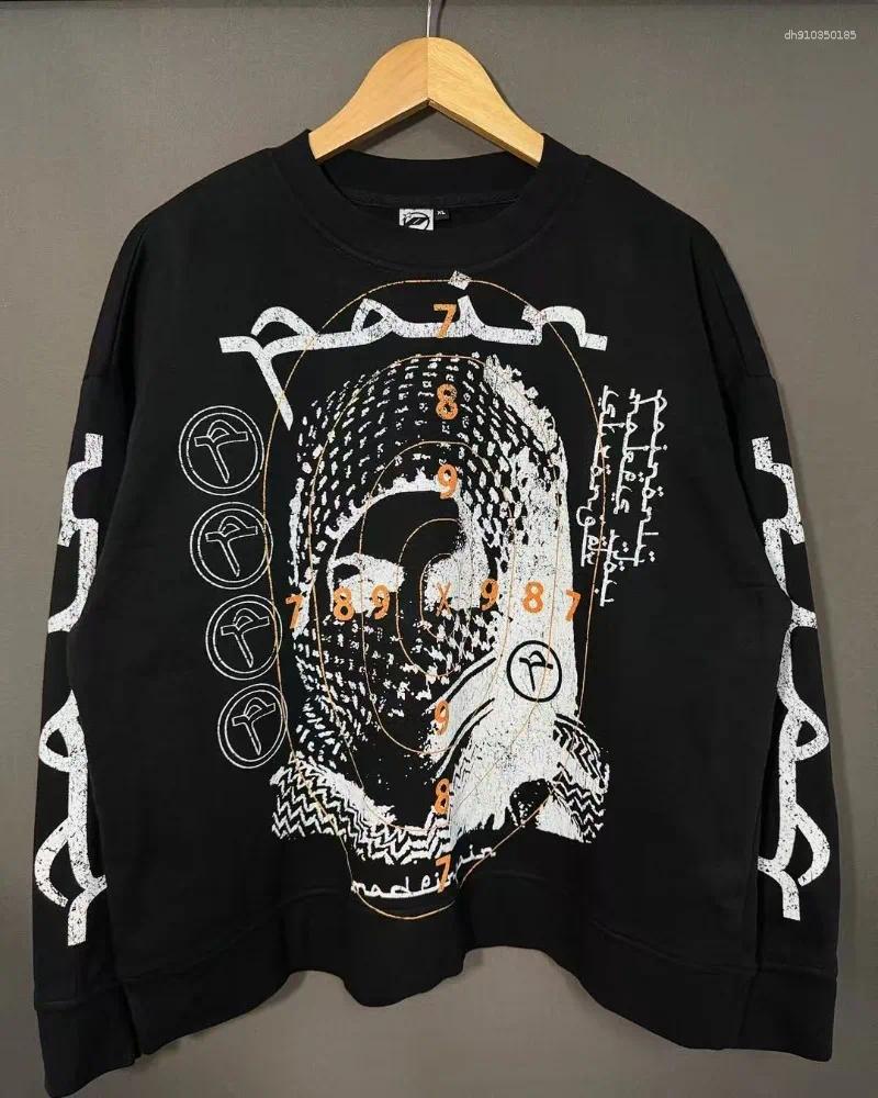 Men's Hoodies Streetwear Fashion Harajuku Figure Graphic Men Clothing High Street Hip-hop Dark Top Pullover Casual Loose Trendy Sweatshirts