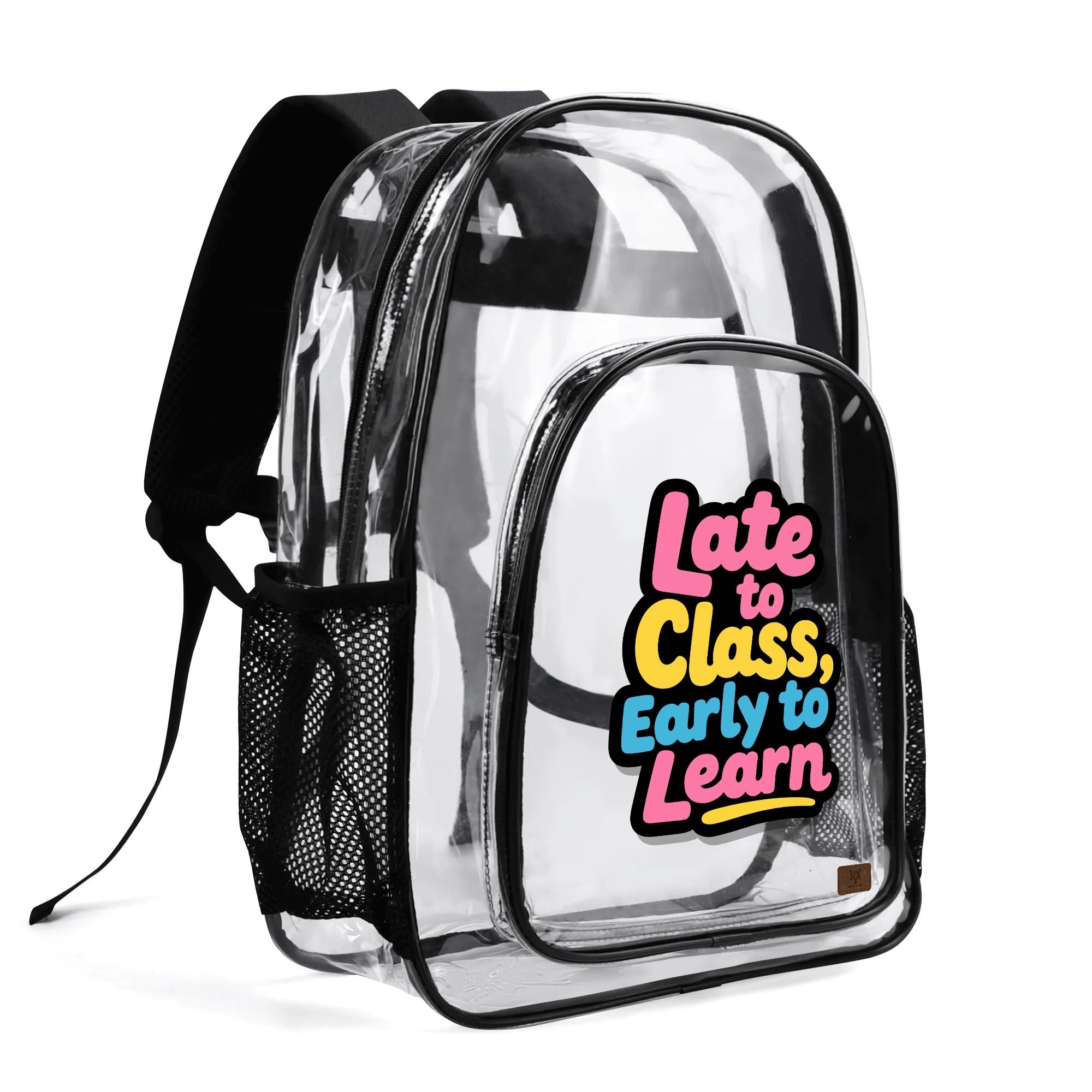 POP School Bags Women See Through Bag Clear Backpack PVC Bookbag Transparent For Stadium Events Multiple Pockets 250815