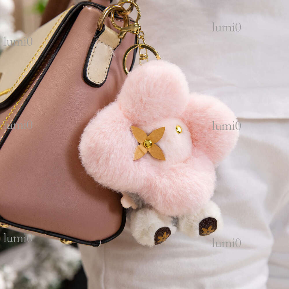 Creative Suower Plush Toy Little Red Flower Keychain Girl Bag Pendant Student Backpack Decoration