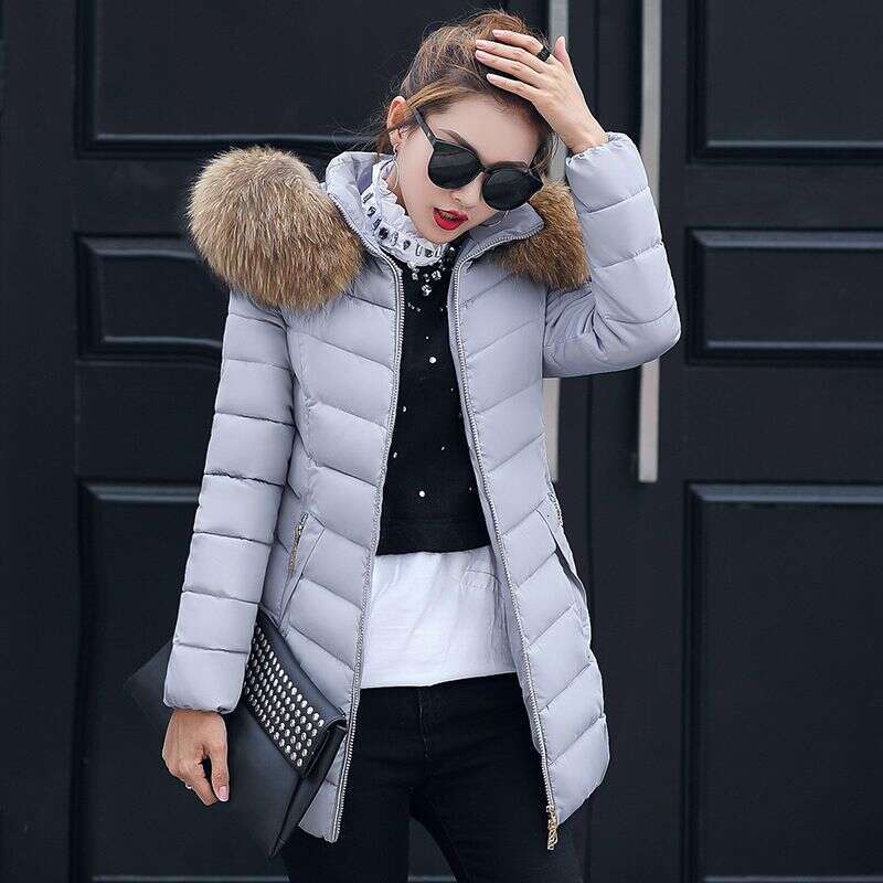 Winter Fashion New Women's Slim Down Cotton Jacket Windproof Commuting Hooded Parkas