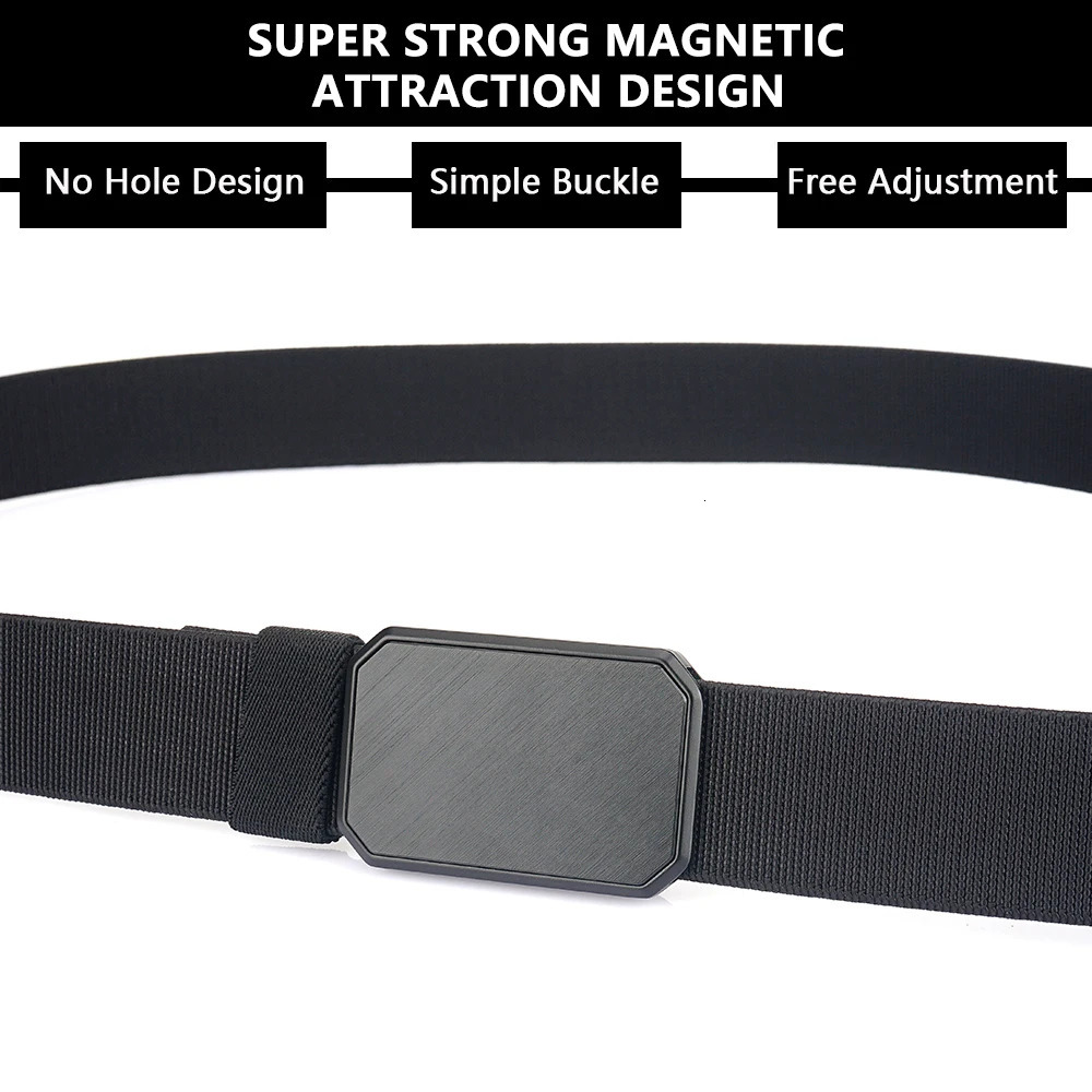 TUSHI magnetism Alloy Quick Release Pluggable Buckle Elastic Belts For Men Durable Tactical Belt Cowboy Outdoor Belt Hunting 250814