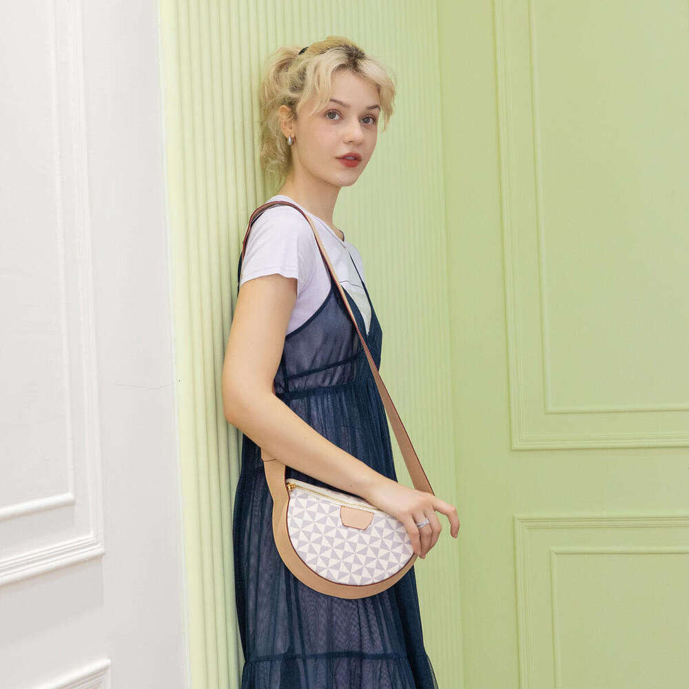 Lacel Urwebin Women's Geometric Triangle Pattern Fanny Pack Large Capacity Multi - Pocket Adjustable Strap Stylish Waist Bag for Daily Travel Spo