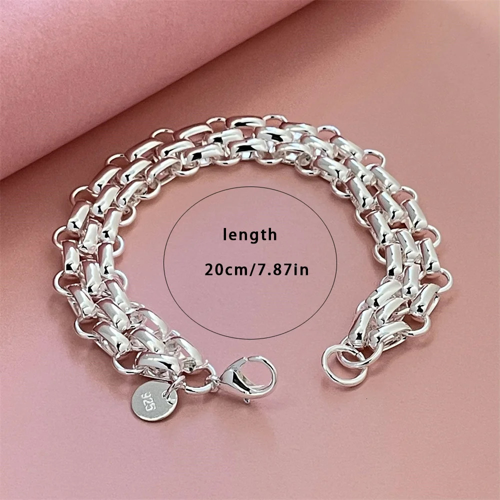 925 sterling silver Chain Bracelet for Men Women lady Perfect Gift for Christmas Halloween Thanksgiving Birthday wedding party 250813
