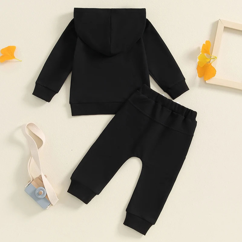 Pudcoco Baby Boy Track Suit Letter Embroidery Long Sleeve Hoodie and Elastic Sweatpants 2 Piece Clothes Outfits for Toddler 0-3T 250813