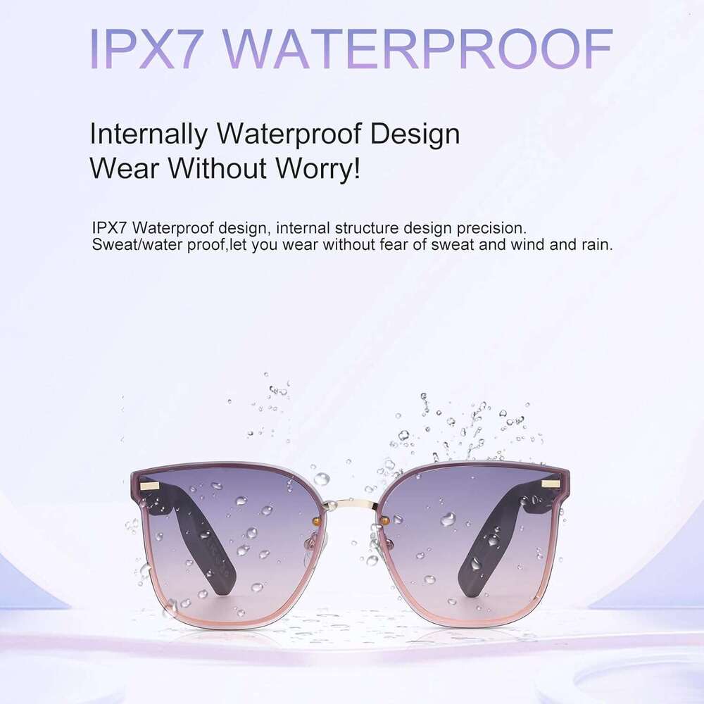 Dormiro Women's Nano IPX7 Waterproof Smart Translator 150+ Languages AI Glasses with Speaker, Open Ear Headphones, Touch Control Bluetooth Sungla