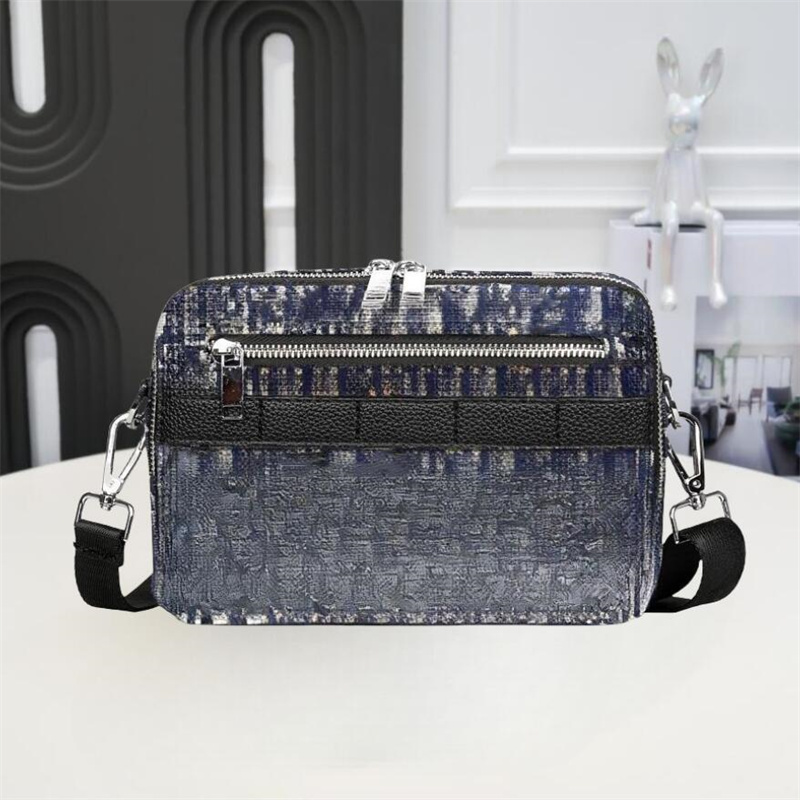 7A Quality Designer cross Body bag men messenger bag classic trio crossbody satchel canvas Leather shoulder bag Fashion men Women small square camera bag