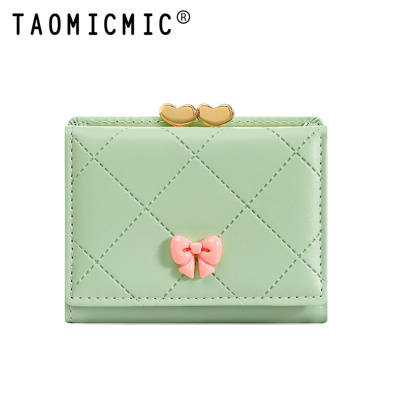 Luxury Brand Designer Bag New Japanese Style Short Women's Wallet High-End Bowknot 70% Off Clip Card Holder Wallet Wholesale