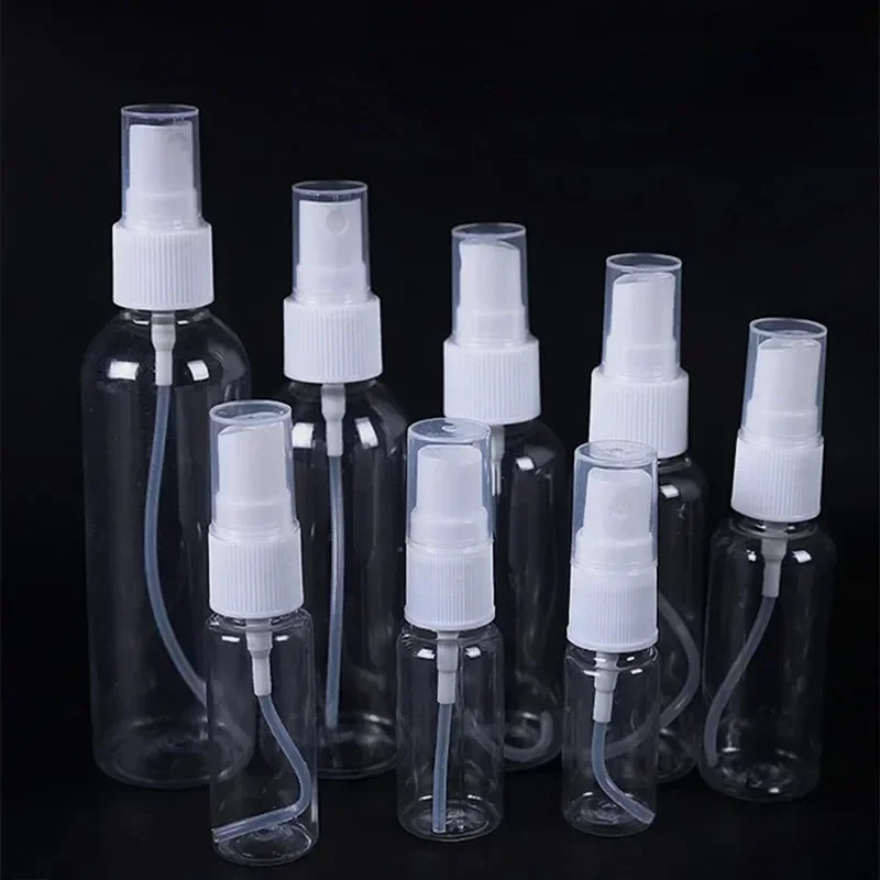 1050120ml Travel Refillable Bottles Dispenser Portable Transparent Plastics Spray Bottle PET Cosmetics Water Alcohol Container 250813