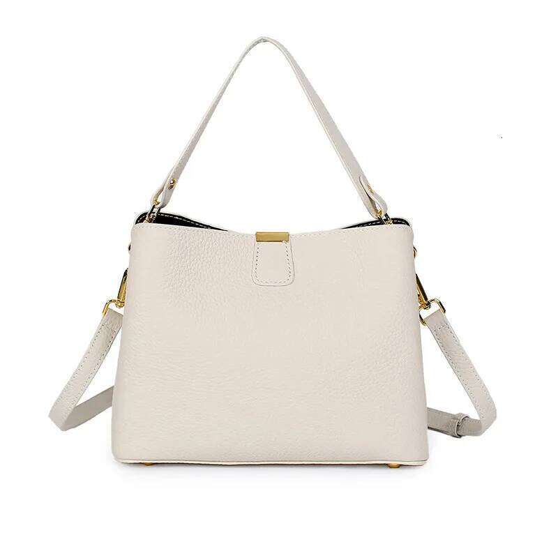 Women s Genuine Leather Female New Bucket Handbag Lady Fashion Casual Shoulder Bag Crossbody Messenger for Girls bag