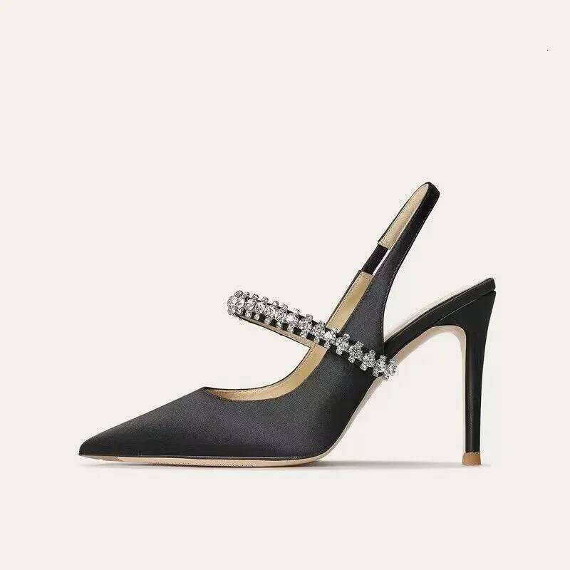 Water Dia 2025 New Slim Heeled Pointed High-heeled Shoes with A Headband and Sandals for Women's Singles