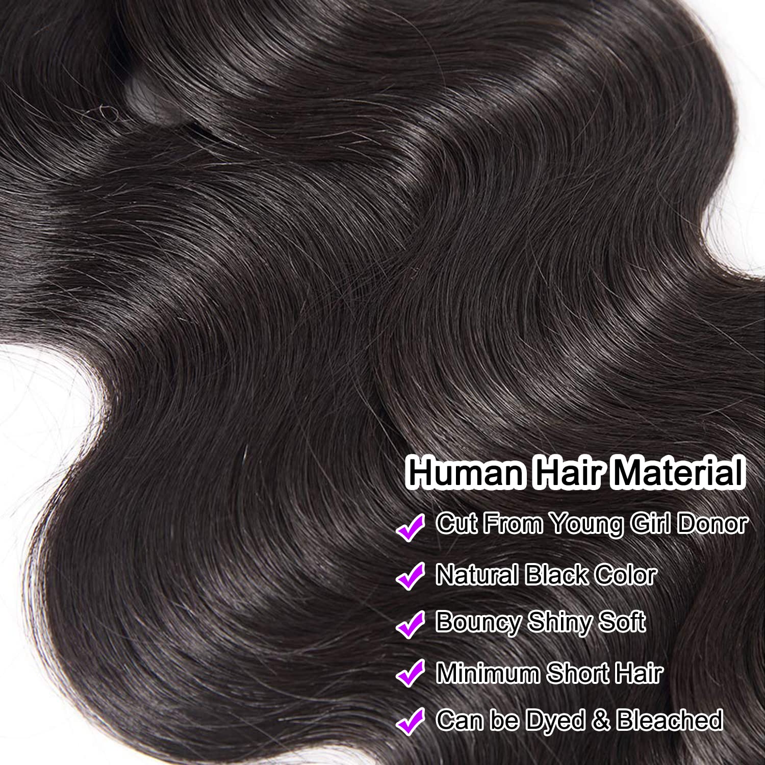 Body Wave Human Hair 3 Bundles 100% Unprocessed 10A Brazilian Raw Weave Bundle Human Hair Extensions for Black Women Natural Color