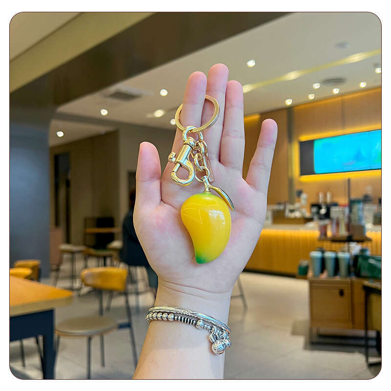 Ins Super Popular Keychain C Brand Women's Bag Accessories Mango Fruit Car Key Pendant Valentine's Day Gift