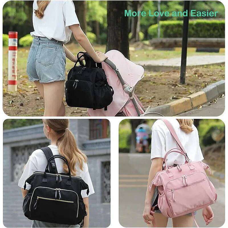 New Fashion Mommy Backpack for Outdoor Travel Baby Care Large Capacity Multifunctional Diaper Bag Nappy Organize Stroller