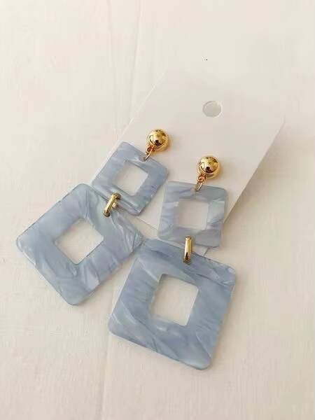 Exaggerated Acrylic Pendant Geometric Resin Stud Earrings Jewelry for Girls