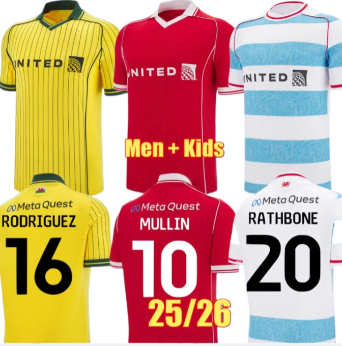 2025 2026 soccer jerseys 25 26 Mullin Jay Rodriguez Ollie Palmer Marriott Sam Smith Steven Fletcher Ryan Longman Ollie Rathbone football shirt MEN kids WrexHam