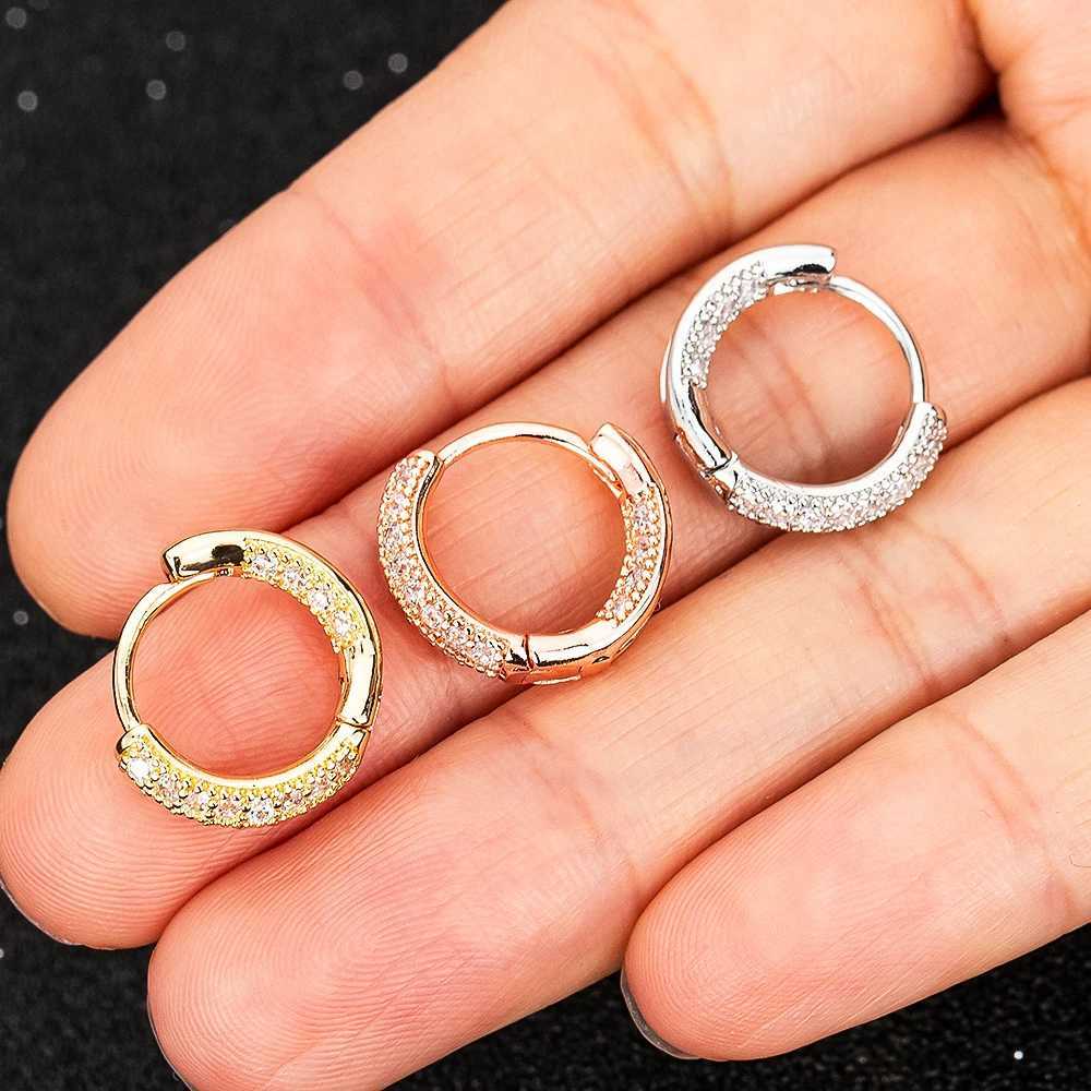 Hot Sale Small Circle Hoop Earrings For Women Rose Gold CZ Zirconia Round Ear Piercing Jewelry Gifts Earrings Jewelry XJ250814