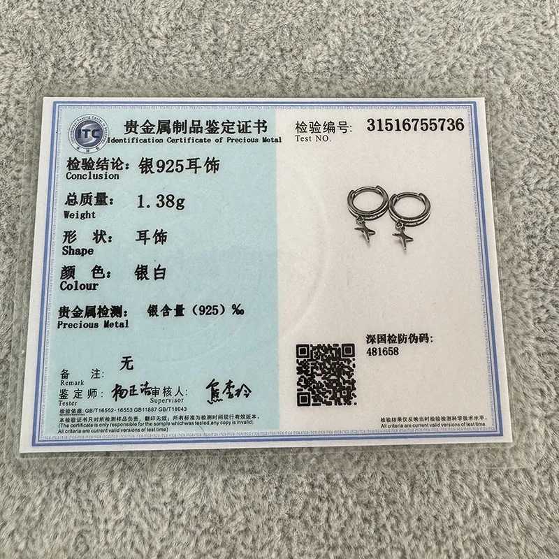 925 Sterling Silver Star Hoop Earrings Simple Temperament Inlaid for Women Wedding Jewelry Accessories XJ250814