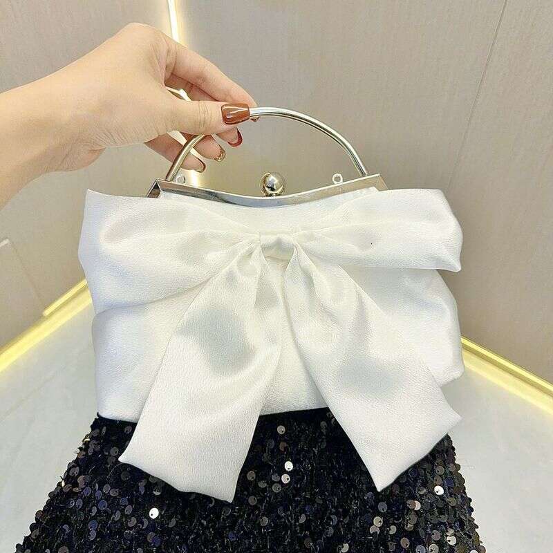 Hot Selling White Wedding Banquet Handbag Fairy Evening Clutch High-end Dress Chain Bag